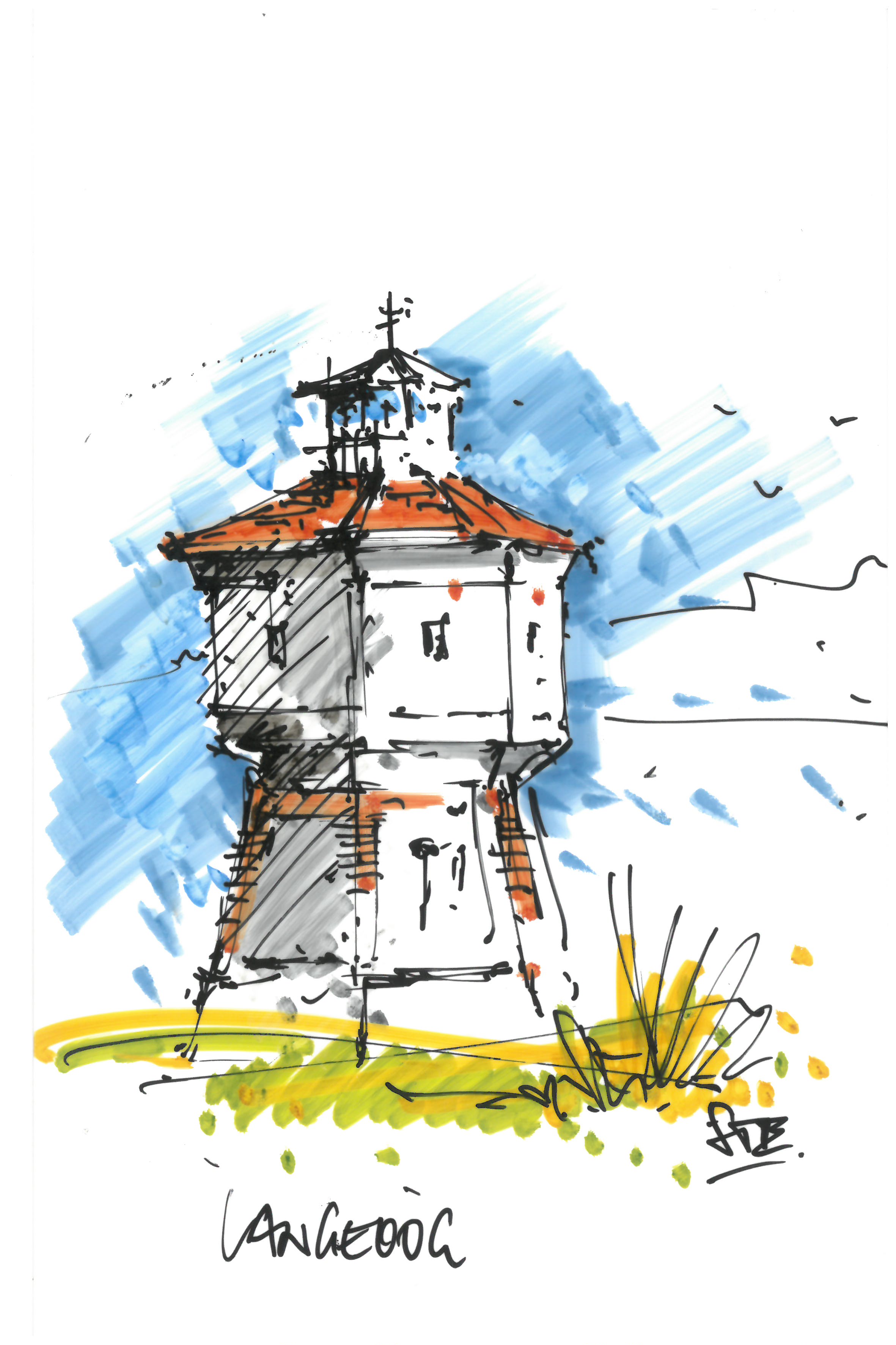 #004/04 Langeoog Wasserturm mit Schriftzug